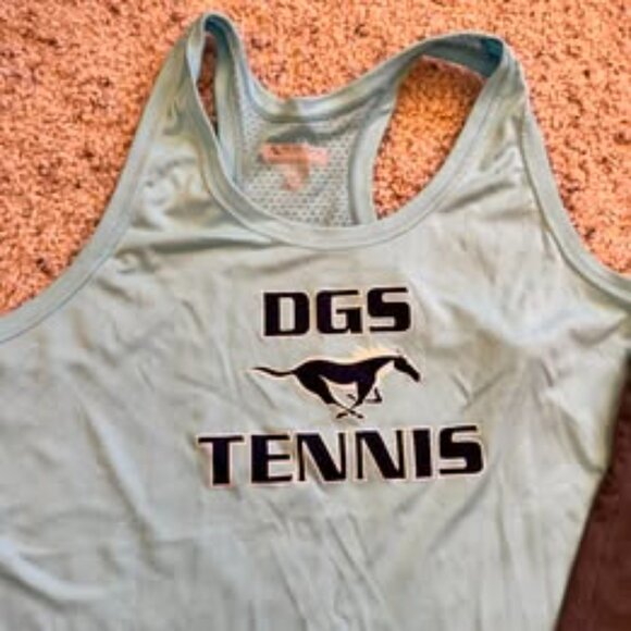 Women's Racerback Tank Tops M Multicolor Downers Grove South High School Tennis - Picture 6 of 6